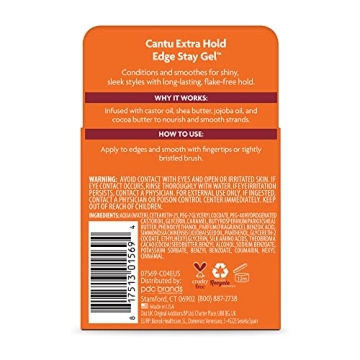 Cantu Extra Hold Edge Stay Gel with Shea Butter 2.25 oz