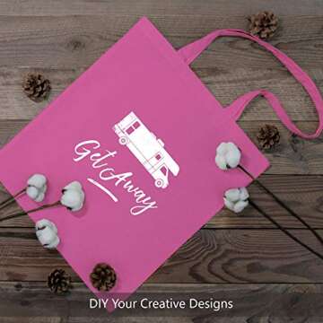 TOPDesign 12-Pack Economical 16"x15" Pink Cotton Tote Bag, Lightweight Medium Reusable Grocery Shopping Cloth Bags, Suitable for DIY, Advertising, Promotion, Gift, Activity