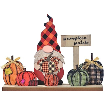 Ovootok Thanksgiving Decoration for Home, Fall Decor Gnomes, Wooden Pumpkins Signs, Tiered Tray Deco...