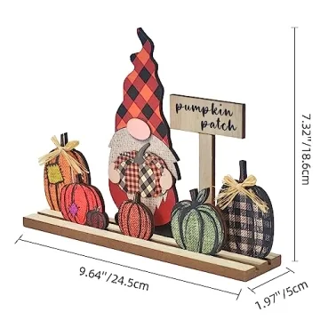 Charming Ovootok Thanksgiving Gnome Wooden Decoration