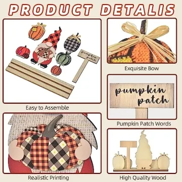 Charming Ovootok Thanksgiving Gnome Wooden Decoration