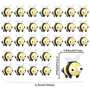 24 Bee Cupcake Toppers for Celebrations and Decor