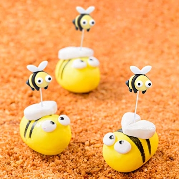 24 Bee Cupcake Toppers for Celebrations and Decor