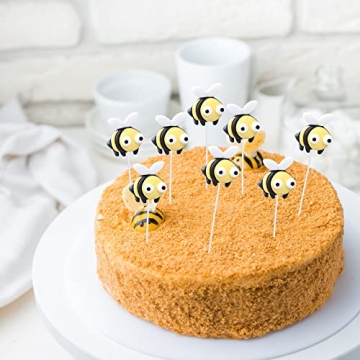 24 Bee Cupcake Toppers for Celebrations and Decor