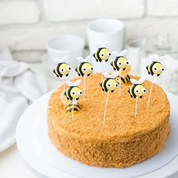 24 Bee Cupcake Toppers for Celebrations and Decor
