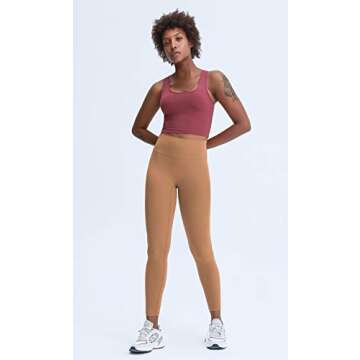 Lavento Longline Sports Bra for Women Yoga Crop Tank Top with Built in Bra (Blush, 6)