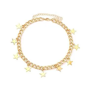 Doubnine Star Chunky Choker Necklace - Handmade Gold Jewelry