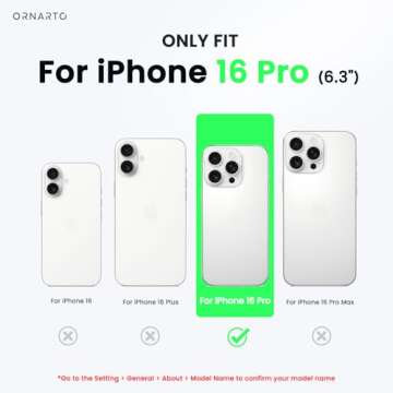 ORNARTO Compatible with iPhone 16 Pro Case 6.3", Slim Liquid Silicone 3 Layers Soft Gel Rubber Shock...