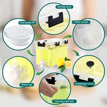 1 Gallon Drink Dispenser for Fridge – Beverage Dispenser with Spigot