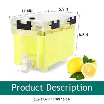 Versatile 1 Gallon Drink Dispenser for Fridge