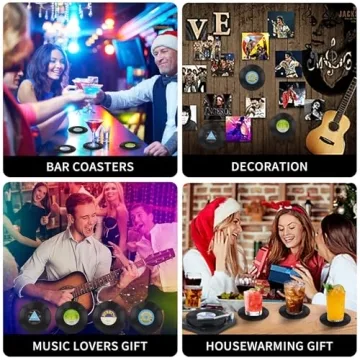 Funny Vinyl Record Coasters for Music Enthusiasts