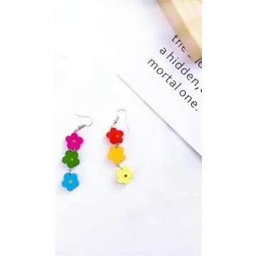 Channel V Colorful Fun Floral Lightweight Dangle Earrings
