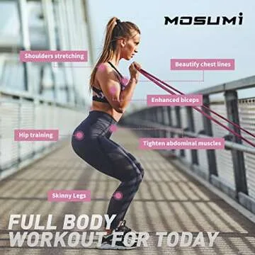 3 Pack Long Resistance Bands, MOSUMI Fabric Pull Up Assistance Bands, Workout Bands, Exercise Bands for Workout, Training, Fitness, Yoga