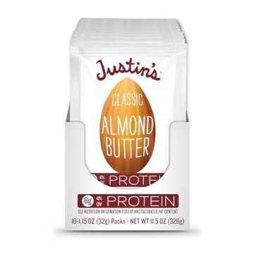 JUSTIN'S Classic Gluten-Free Almond Butter Squeeze Packs, 1.15 Ounce (Pack of 10)