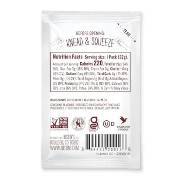 JUSTIN'S Classic Gluten-Free Almond Butter Squeeze Packs, 1.15 Ounce (Pack of 10)