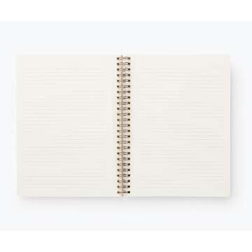 RIFLE PAPER CO. Colette Spiral-Bound Notebook, 150 Pages, Inner Storage Pocket Folders, Full Color Cover Features Metallic Gold Foil Accents. 8.25" L x 6.25" W