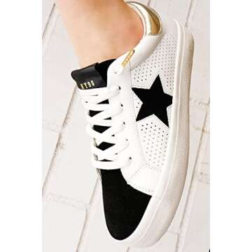 Steve Madden Women's Starling Sneaker, Black Multi Athletic, 6.5 M US