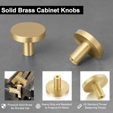Stylish QOGRISUN Solid Brass Cabinet Knobs for Any Home