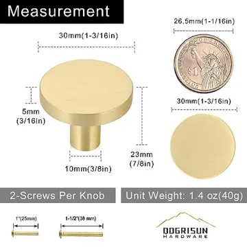 Stylish QOGRISUN Solid Brass Cabinet Knobs for Any Home