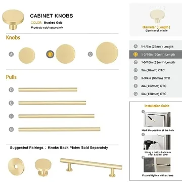 Stylish QOGRISUN Solid Brass Cabinet Knobs for Any Home