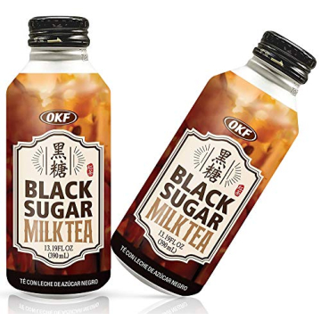 OKF Black Sugar Milk Tea - Rich & Creamy 13.19oz Drink (Pack of 20)