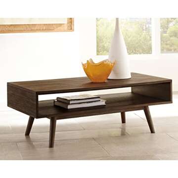 Signature Design by Ashley Kisper Rectangular Cocktail, Coffee Table, Dark Brown