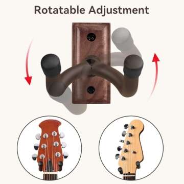DIDA Guitar Wall Mount - Solid Wood Hanger, Rotatable Hook, Guitar Accessories