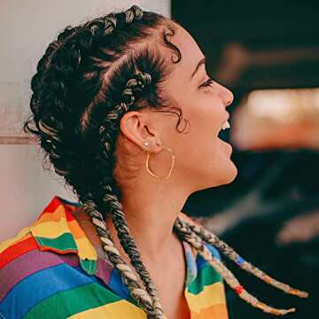 Aobei Pearl 18K Gold Big Square Hoop Earrings Delicate Screw Thread Spring Coil Huggie Earrings Minimalist Leverback Ear Jewelry for Women