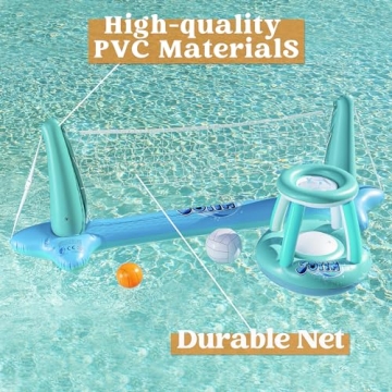 JOYIN Inflatable Pool Floating Set - Volleyball & Basketball