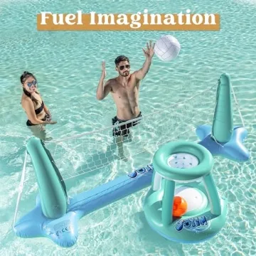 JOYIN Inflatable Pool Floating Set - Volleyball & Basketball