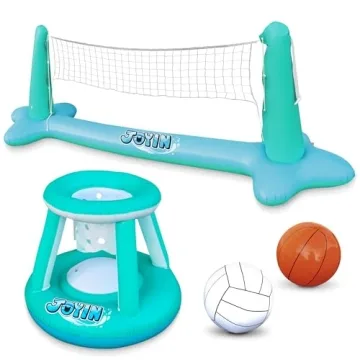 JOYIN Inflatable Pool Floating Set - Volleyball & Basketball