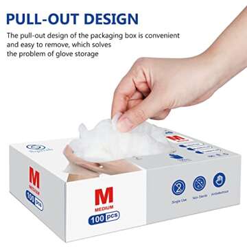 squish Disposable Gloves, 100 Count 4 mil Clear Vinyl Gloves Latex Free Powder-Free Health Gloves Cl...