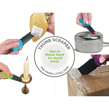 FusionBrands Thumb Scraper Tool, 2 Pack – Save Your Manicure – A Multi-Use Plastic Scraper, Ideal for Removing Price Stickers, Tags, Wax, Grime, Gum and More – Nylon with Non-Slip Grip