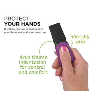 FusionBrands Thumb Scraper Tool, 2 Pack – Save Your Manicure – A Multi-Use Plastic Scraper, Ideal for Removing Price Stickers, Tags, Wax, Grime, Gum and More – Nylon with Non-Slip Grip