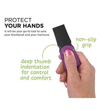 FusionBrands Thumb Scraper Tool, 2 Pack – Save Your Manicure – A Multi-Use Plastic Scraper, Ideal for Removing Price Stickers, Tags, Wax, Grime, Gum and More – Nylon with Non-Slip Grip