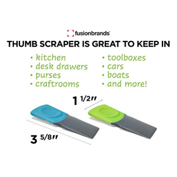 FusionBrands Thumb Scraper Tool, 2 Pack – Save Your Manicure – A Multi-Use Plastic Scraper, Ideal for Removing Price Stickers, Tags, Wax, Grime, Gum and More – Nylon with Non-Slip Grip