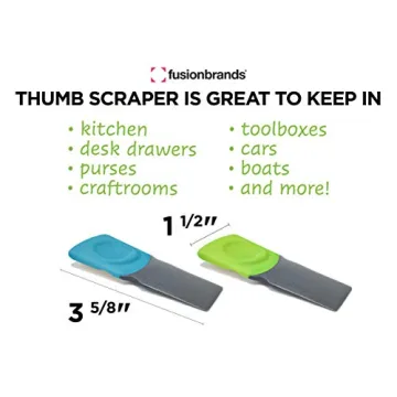 FusionBrands Thumb Scraper Tool, 2 Pack – Save Your Manicure – A Multi-Use Plastic Scraper, Ideal for Removing Price Stickers, Tags, Wax, Grime, Gum and More – Nylon with Non-Slip Grip