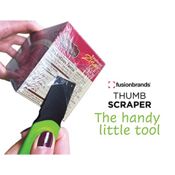 FusionBrands Thumb Scraper Tool, 2 Pack – Save Your Manicure – A Multi-Use Plastic Scraper, Ideal for Removing Price Stickers, Tags, Wax, Grime, Gum and More – Nylon with Non-Slip Grip