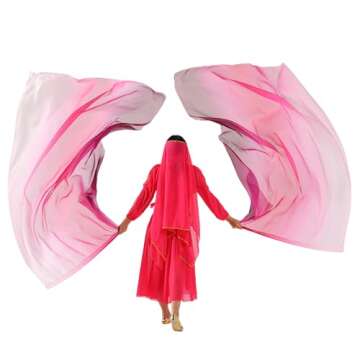 MUNAFIE Praise Dance Square 55x78“ Flags Sets(2 Flags+Sticks) Worship Church Flags Banderas de Danza 4#WHITE-PINK-PURPLE