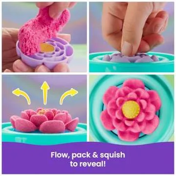 Kinetic Sand SquishBlossom Flower Playset for Kids and Moms