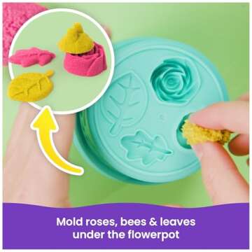 Kinetic Sand SquishBlossom Flower Playset for Kids and Moms