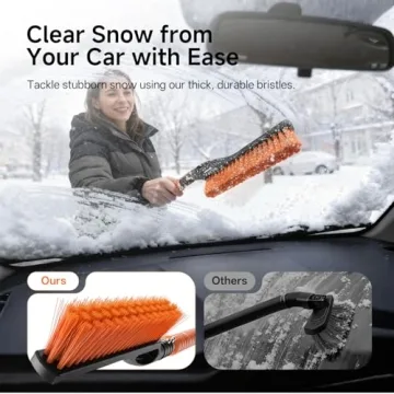 DMJN 27'' Detachable Snow Brush & Ice Scraper for Cars