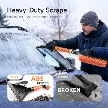 DMJN 27'' Detachable Snow Brush & Ice Scraper for Cars