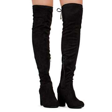 RF ROOM OF FASHION Women’s Over The Knee Block Heel Boots