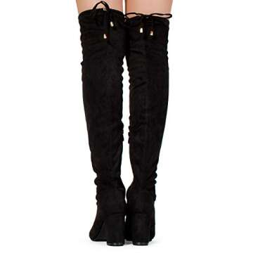 RF ROOM OF FASHION Women’s Over The Knee Block Heel Boots