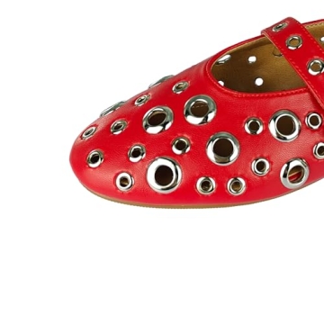 Chic Lmuwecno Ballet Flats with Metal Buckle Strap