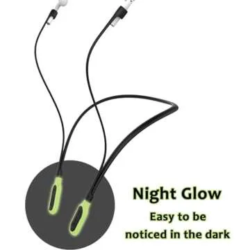 GOGOSODU Compatible Airpods Strap, Silicone Anti-Lost Wire Cable Connector Sports Neckband Compatible for Airpods Pro 2/1, Airpods 4, 3, 2, 1, Night Glow