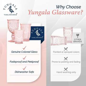 Yungala Pink Highball Tumblers set of 6 vintage glassware pink drinking glasses for lovers of colored glassware and colorful drinking glasses