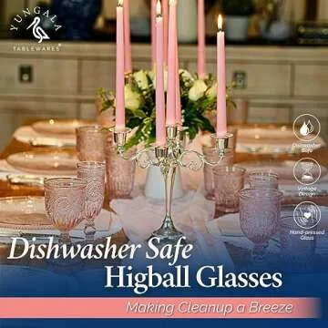 Yungala Pink Highball Tumblers Set of 6 Vintage Glassware