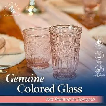 Yungala Pink Highball Tumblers Set of 6 Vintage Glassware